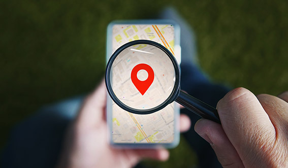photo of a location on a phone
